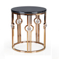 Hot Sales Metal Cafe Table Artificial Marble Top Titanium Coffee Table
